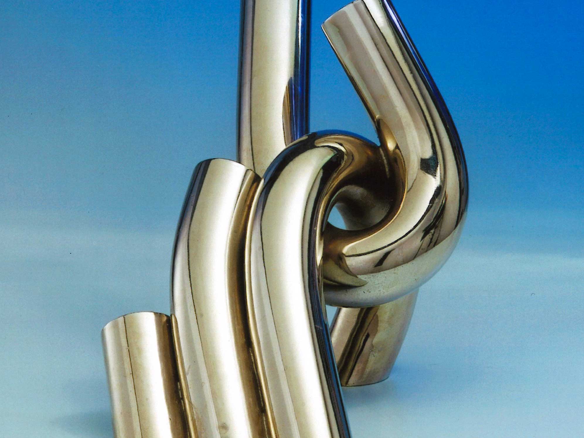 PENSIERO 1999 1999, ottone cromato tondo D 50, cm. 32x35x43