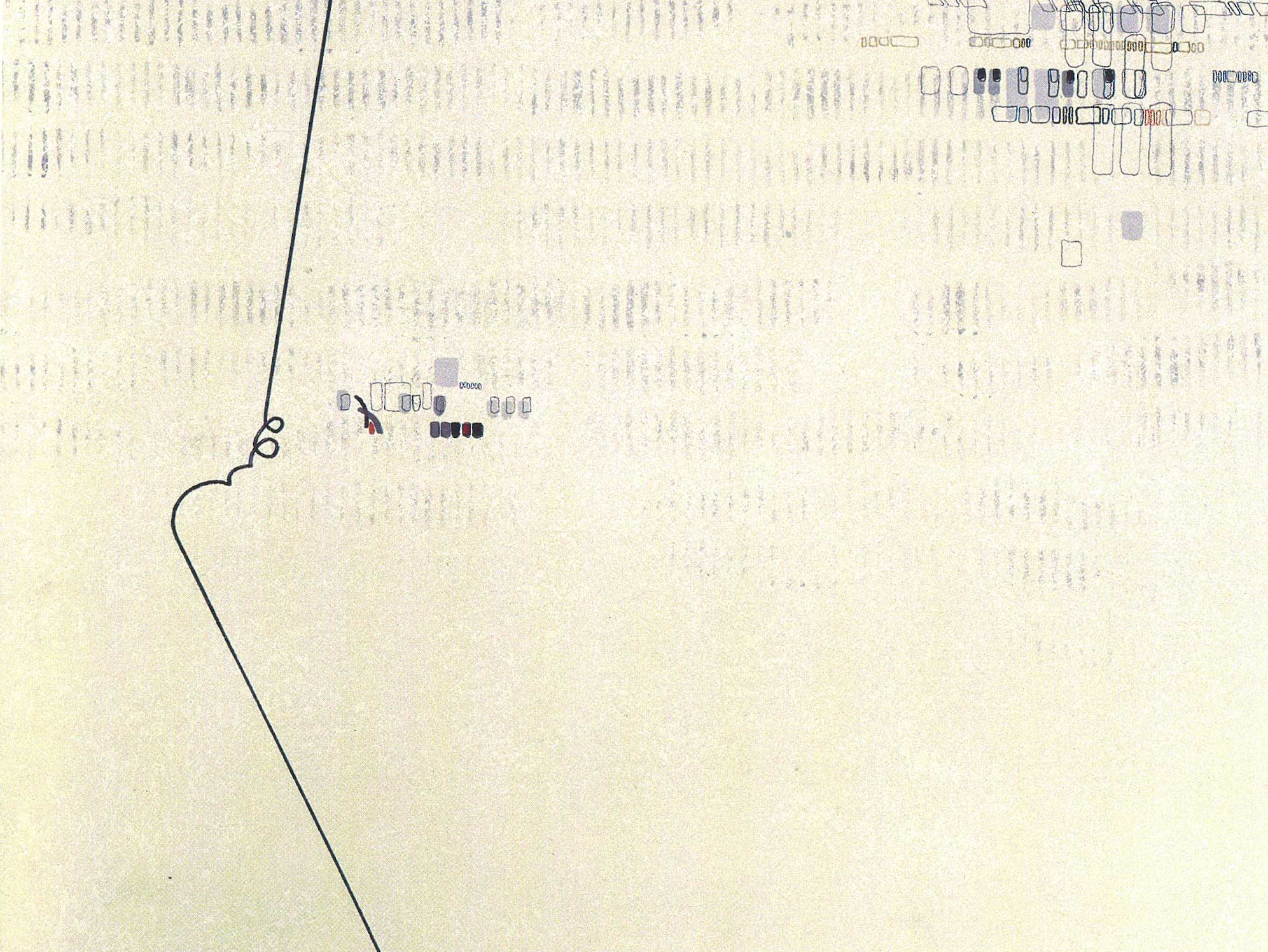 ASSURDITA’ DELLA GEOMETRIA. LINEA “QUASI RETTA” N°1 1979, acrilico su tela, cm. 100×70