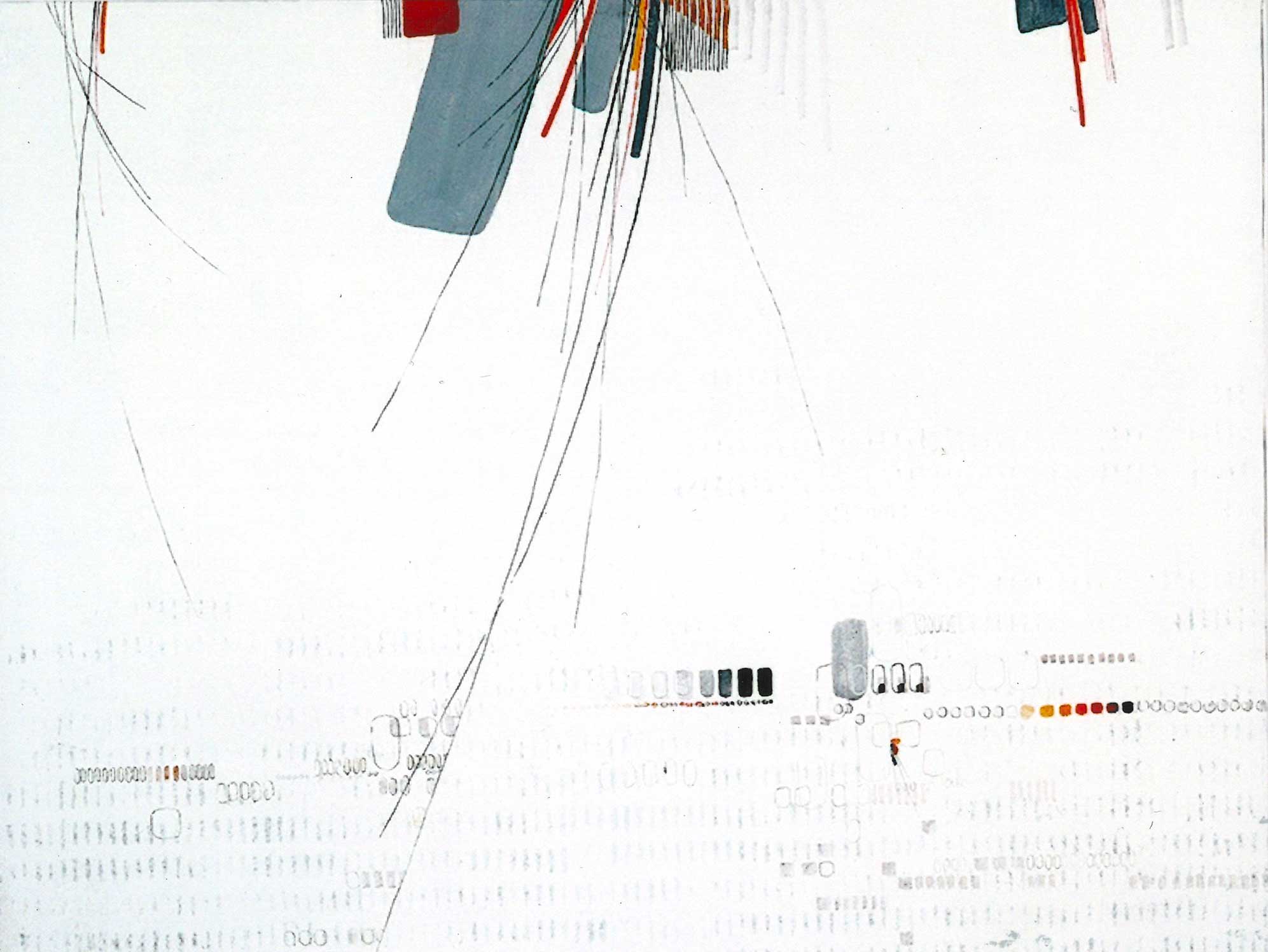 RICERCA LOGICA. INTERFERENZE 1981, acrilico su tela, cm.100×100