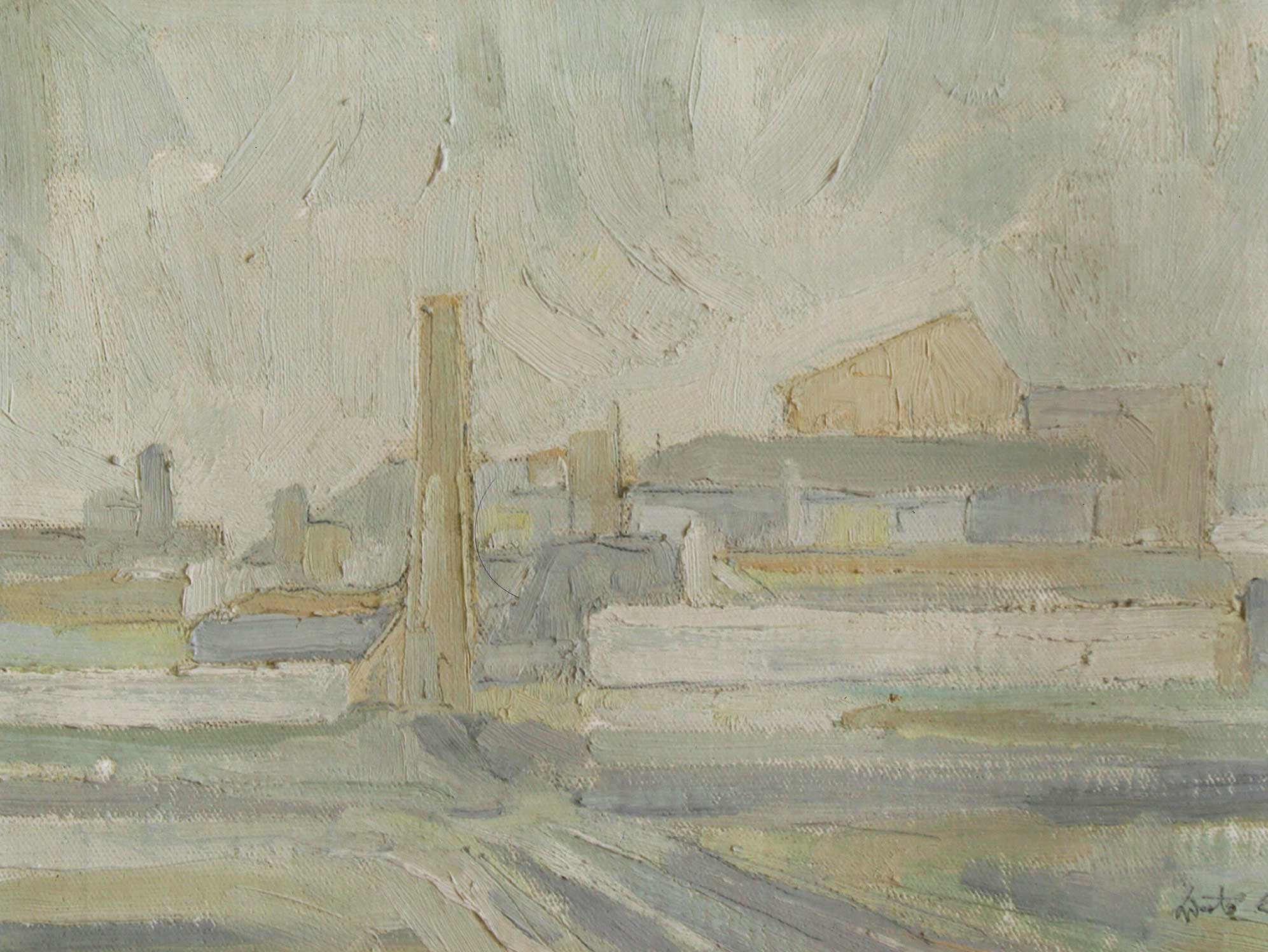PERIFERIA 1963, olio su tela, cm 25×35